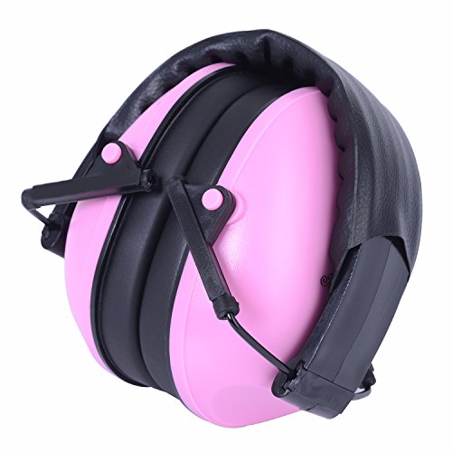 Ear Muffs Headband Sicherheit Ohrenschützer NRR 22 dB Gehörschutz, Faltende-gepolsterter Kopfbügel Kapselgehörschützer mit Weichschaum für Erwachsene und Kinder(Rosa) - 3