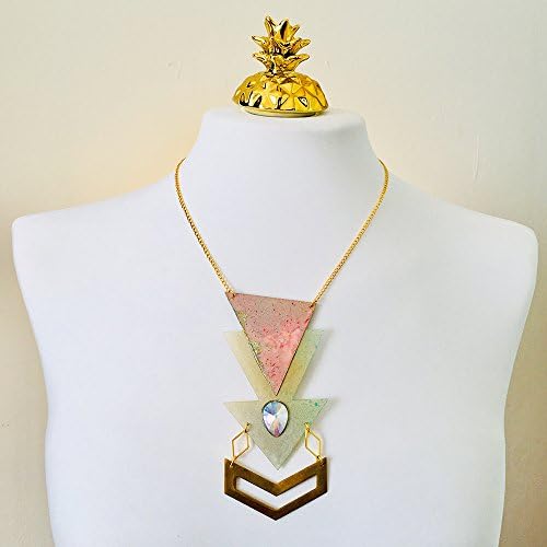 Fractal attractive triangle necklace - Triangles geometric bib necklace for woman - Colorful necklace - Bohemian gypsy - Festival neck piece