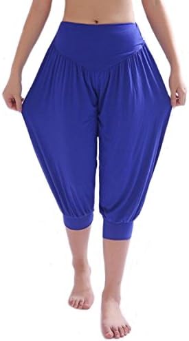 MEISHINE Super Soft Woman Summer 7/10 Capri Cropped Trousers Modal Harem Pants Elastic Yoga Pants Casual Workout Pants Pilates Pants Dance Pants Jogging Pants Sport Pants