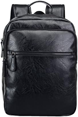 LAIDAYE Men's Shoulders Bag PU Bag Backpack Business Travel Notebook Backpack Men's Bag,Black-OneSize