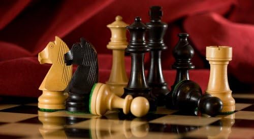 Classic Ebonized Staunton Chess Pieces 3.75 Inch King