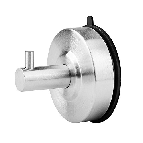 MYTK 2 Pcs Stainless Steel Suction Cup Towel Hooks With 1 Piece White Towel - 6