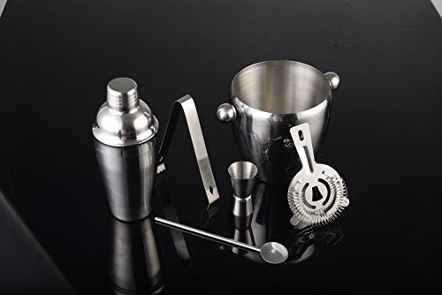 6 tlg. Cocktail Shaker Cocktailset Edelstahl Barmixer Mixer Shakerset Bar Set Rostfrei - 2