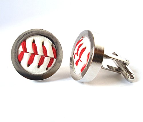 Baseball Cufflinks Made from a Real Base Ball