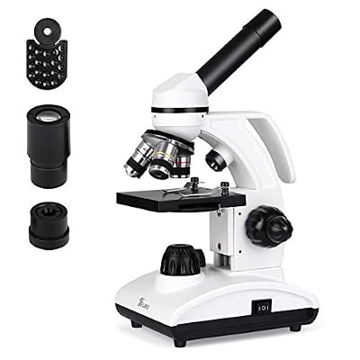TELMU Microscope Optique Professionnel Trinoculaire, Grossissement 40x à 400x, Lentilles Achromatiques, Source de Lumière LED Réglable, Outils de Laboratoire D'observation Scientifique