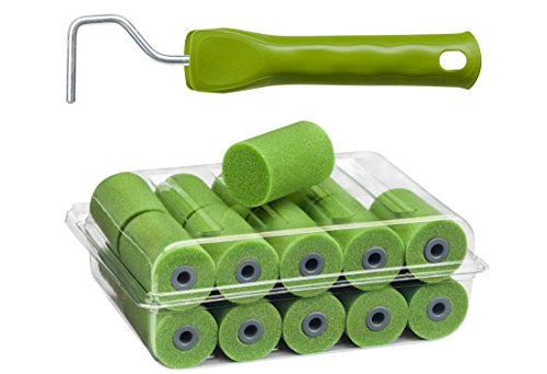 20 x Colorus Lackierwalze superfein PLUS beidseitig gerade 5 cm + GRATIS Farbrollen Bügel Lackwalze Schaumrolle Schaumwalze