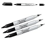 sharpie bedrucken 3 x Black SHARPIE TWIN TIP Permanent Marker pens Fine/Ultra Fine