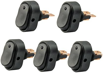 Reusious 30 Amp 12 Volt Blue LED ON-OFF Rocker Switch Toggle Triangle Plug Switch For Car Motorcycle Boat Marine 5-pack