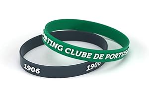 Sporting Clube de Portugal Pulseira Relevo Vert et Preta Junior de Mulheres et Créanças - Pulseira en silicone - Apoie ou Sporting com um Produit officiel - SCP
