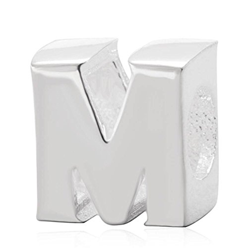 soulbead alfabeto A-Z carta inicial encanto auténtica plata de ley 925 cuentas para 3 mm Pulsera de cadena europea de serpiente