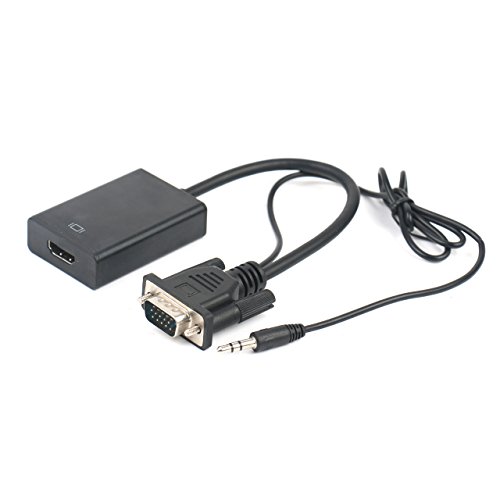 Hunye 2in1 Zubehör Set: 1 x Konverter VGA Video Stecker auf HDMI Buchse 1080P Adapter Kabel für TV HDTV AV Video PC Notebook Computer und Projektor + 1 x USB auf Micro USB Kabel, Ton- und Bild-Übertragung - 2