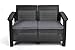 Produktbild Keter Lounge Sofa, Rattan, Korfu Rattan 2-Sitzer Sofa, graphit/grau, 128x70x79 cm