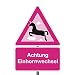 Produktbild Achtung: Einhorn-Wechsel Deko-Verkehrs-Schild offiziell| Hier wechseln Einhörner über Deinen Weg | Willkommen in Einhornhausen | 210 x 297 mm | Türschild oder als Wand-Deko | Die Geschenkidee für deine beste Freundin zum Geburtstag zur Geburt oder Hochzeit | (klassisch)