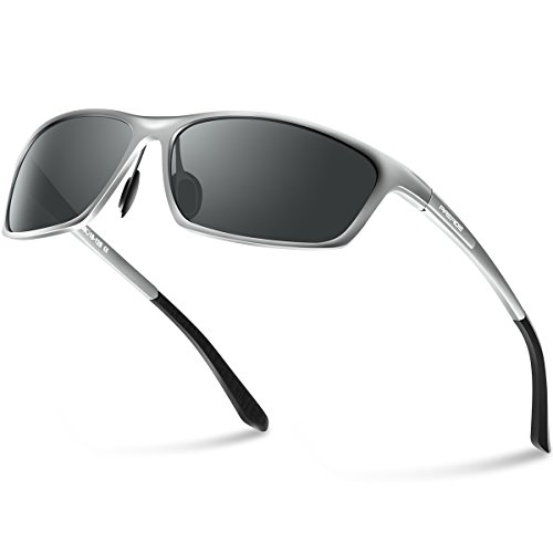 PAERDE Gafas de sol polarizadas de la manera hombres que conducen las gafas de sol Marco del metal de Al-Mg