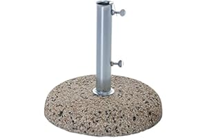 Tomaino - Base para sombrilla de hormigón con Cuerpo de Hierro – Porta sombrillas de Exterior con Poste Central Resistente antivuelco – Base sombrilla de jardín 25 kg