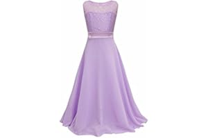 CHICTRY Big Girls' Kids Chiffon Lace Wedding Bridesmaid Dress Junior Maxi Dance Ball Gown Party Dresses