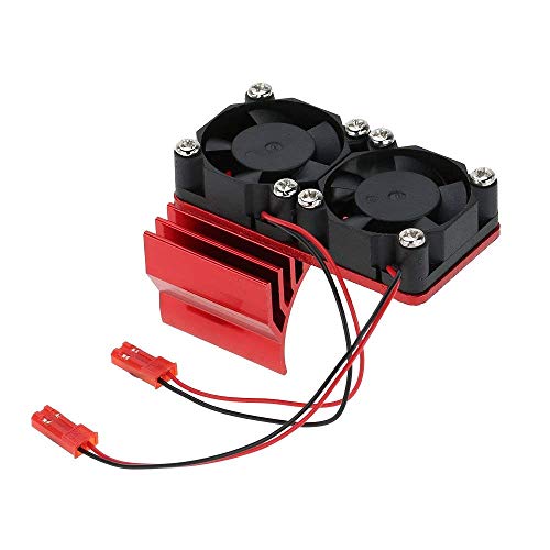 CUHAWUDBA 540/550 Moteur Dissipateur De Chaleur Double Ventilateur De Refroidissement pour 1/10 Hsp Voiture Rc - Rouge