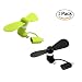 Produktbild Potok Mini USB Ventilator, 2PACK 2 in 1 Portable USB Telefon Mini Fan für Andriod Smartphone, iPhone, iPad, Samsung, LG (Shwarz+Grünn)