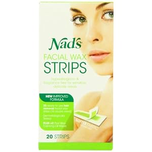 Nad's Facial Wax Strips - Facial Hair Removal For Women, Face Wax Strips, Includes 20 Waxing Strips + 4 Calming Oil…