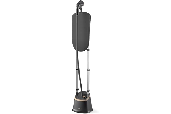 Stativsteamer 3000-serien - Lutningsbar StyleBoard, 2 000 W, Klar på 60 sek, 3 ångnivåer, Metallhuvud med spets, 2 l tank, Dödar 99,9% bakterier, MyEssence-doft (STE3170/80)