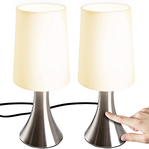 Jago Tischlampe Tischleuchte Nachttischlampe Set mit Touch-Dimmung max. für 40-Watt-Glühlampen (E14) - 2