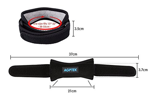 AGPTek Einstellbare Silikon Knieschutz, Schmerz RelievedKnee Bracefor Rennen, Springen, Basketball-Sport usw. 2 Stück - 4