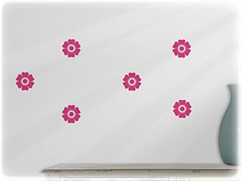 Wall art sticker 6 cute flowers --41-pink
