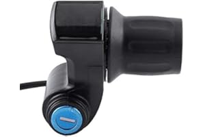 eecoo Electric Bike Throttle Grip, Scooter Half Wrist Throttle Grip Handle LED Display Key Lock, 12V-99V