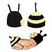 Tenflyer Super Cute HoneyBee Handmade Crochet Knit Cap Infant Newborn Baby Photo Props Outfit Costume Set