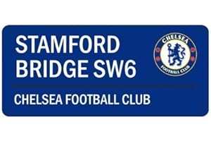 Official Football Merchandise Metallic Sign Street Sign Design for Football Stadium, Chelsea, 40cm x 18cm