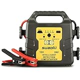 Suaoki 12V 24V Booster de Démarrage 1000A Peak Multi-Fonction Lampe LED Port USB Universel Protection de Sécurité Avancée pour les Voitures, Autobus, Engins de Chantier Véhicules et Camions Lourds