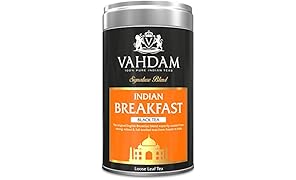 VAHDAM Boîte à Thé, Petit-Déj. Indien, 100% Pur, Non Mélangé, Thé Noir d'Assam en Feuilles de Même Origine - Cultivé & Livré depuis sa Source en Inde - Parfait Assort. de Thés - 100g (Boîte de 1)