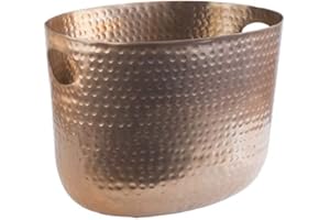 BUDDY´S BAR Buddy's Bar - Secchiello per Il Ghiaccio, refrigeratore per Bottiglie, capacità 7 Litri, refrigeratore per Bevande, per Vini, per Champagne, glacette, 30 x 23,5 cm, Altezza 23 cm, Rame martellato