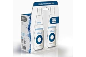 Canette filtrante Dropson Pack X2 - Filtre à eau du robinet, membrane de microfiltration 100% naturelle, 600 litres d'eau filtrée, contrôlable par smartphone, remplit un pichet de 1L en 1 min.