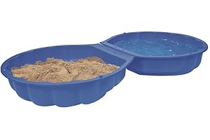 Smoby Big 7711-001 - Piscine en forme de coquille et bac à sable (89 x 88 x 23 cm), couleur bleue