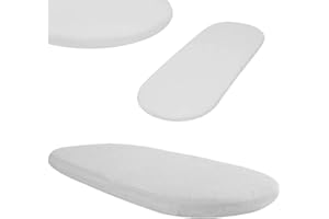 NI ZMIR Waterproof Mattress Protector, Terry 100 Percent Cotton Fitted Sheet for Baby Moses Basket Mattress Protector - White, 36 cm x 75 cm