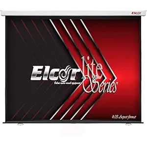 ELCOR Wall Type Manual Pull Down Projector Screens (5ft x 7ft in 100-inch Dia, 4:03 Ratio Format)