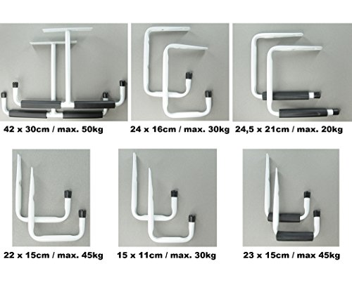 12 tlg. Wandhaken bis 50kg Werkstatthaken Montagehaken Universalhaken Garagenhaken Befestigungshaken Fahrradhalterung Wandhacken Leiterhaken Garage Aufhänger Haken Set - 2