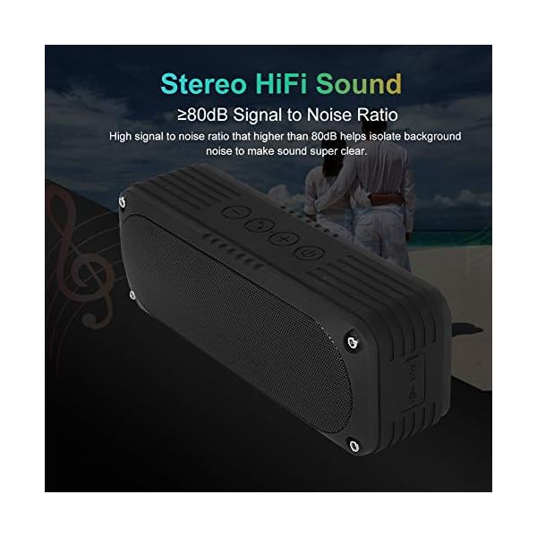 Taidda Drahtloser Bluetooth-Lautsprecher, Leichter, tragbarer, robuster, langlebiger, wasserdichter 10W * 2RMS-Bluetooth-Musiklautsprecher mit großem Ausgang und 10-stündigem Musikspiel – Bild 3