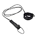 Produktbild Elastische Surfbrettleine mit Bein Fußseil Stand Up Surfen Paddel Beinseil Wassersport Yacht Leine Sicherheitsseil (Schwarz / 7ft7mm)