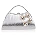Produktbild Mindruer Portemonnaie Night Party Bags Flower Damen Clutches Abendtasche Clutch Geldbörse Taschen Besondere Anlässe Abend Handtaschen Abend Clutches Geldbörsen (Farbe : Silver)