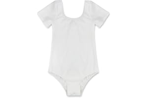 Alvivi Kinder Ballettanzug Kurzarm Tanzbody Mädchen Baumwolle Ballett Trikot Overall Ballettbody Ballett Einteiler Gymnastikanzug Turnanzug