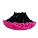Tortoise & Rabbit Baby Girls' Fluffy Pettiskirt Tutu Skirt (M, Black Rose Red)