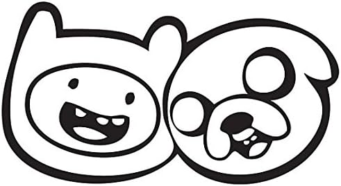 jake and finn adventure time Decal Sticker 15cm black x1