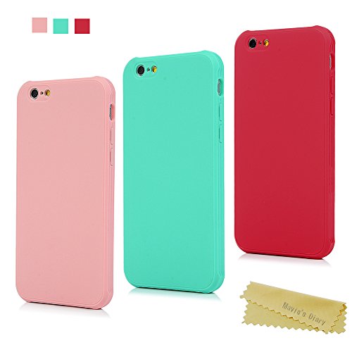 Mavis s Diary 3X Funda iPhone 6s  Carcasa Silicona iPhone 6 Case Antica  da Parachoques TPU Gel Goma Flexible Cover Protectora Colores Rosa Verde Menta Rojo