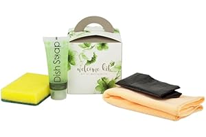 PRESENT-MORE Kit de bienvenida de 24 piezas – Kit de camping para B&B y Camping | Kit de bienvenida modelo básico limpieza
