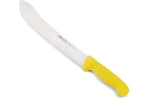 Arcos Couteau de Boucher 300 mm Lame Acier Inoxydable - Couteau de Cuisine Professionnel pour Viande. Poisson et Légumes - Manche Ergonomique en Polyoxyméthylène - Série 2900 - Jaune
