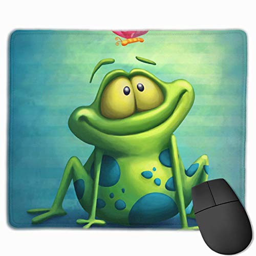 Preisvergleich Produktbild Frog Watch Butterfly Personalized Design Mauspad Gaming Mauspad with Stitched Edges Mousepads, Non-Slip Rubber Base, 300 x 250 x 3 mm Thick - Best Gift Idea
