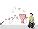 Revesun Removable Pink bear Wall Sticker home docor girl nursery room baby wallpaper