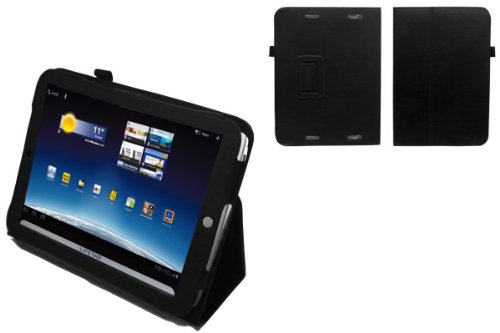 Navitech schwarze bycast leder flip Tasche / Case / Cover zum aufstellen für das neue Medion Lifetab S9512 (Bei Aldi erhältlich)